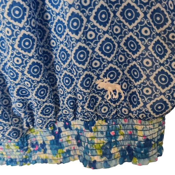 Abercombie & Fitch Women’s XS Peasant Romantic Blue Floral Blouse Top Cottage - Picture 5 of 11